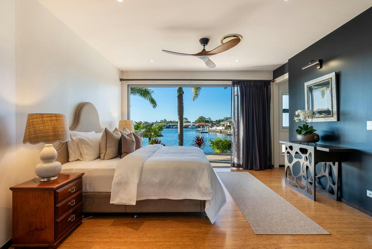 Main bedroom with canal views