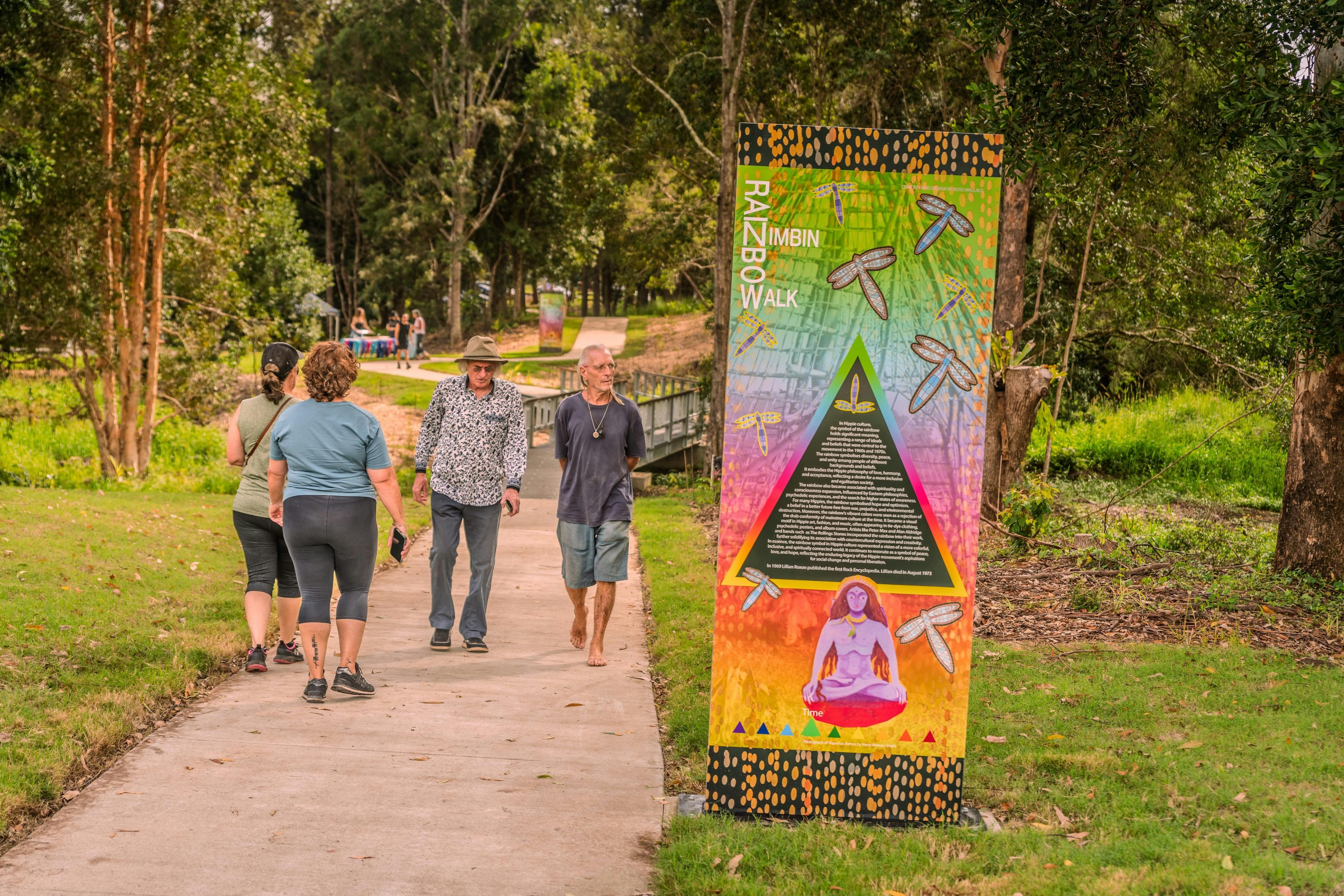 Interpretive signs along Nimbin Rainbow Walk