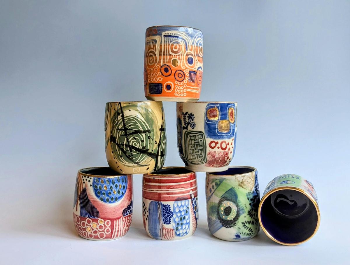 blingy beakers by PJ Pottery