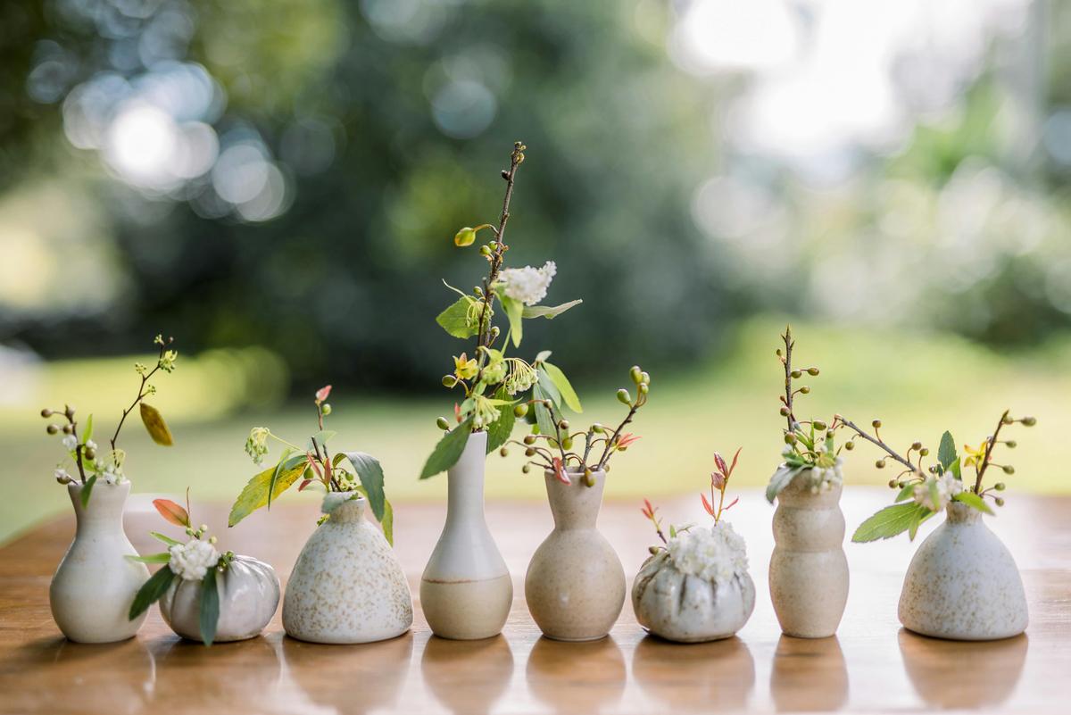 bud vases by PJ Pottery