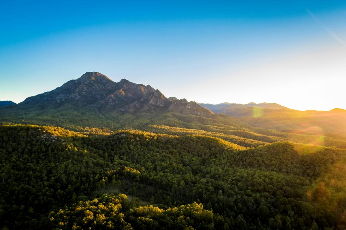 Rathdowney is gateway to the magnificent Mount Barney National Park, seen here at sunset