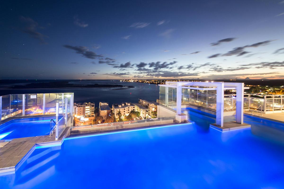 Roof Top Pool at Nightr