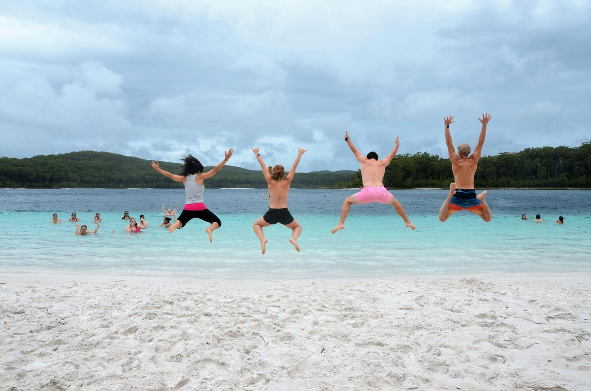 Jumping for joy