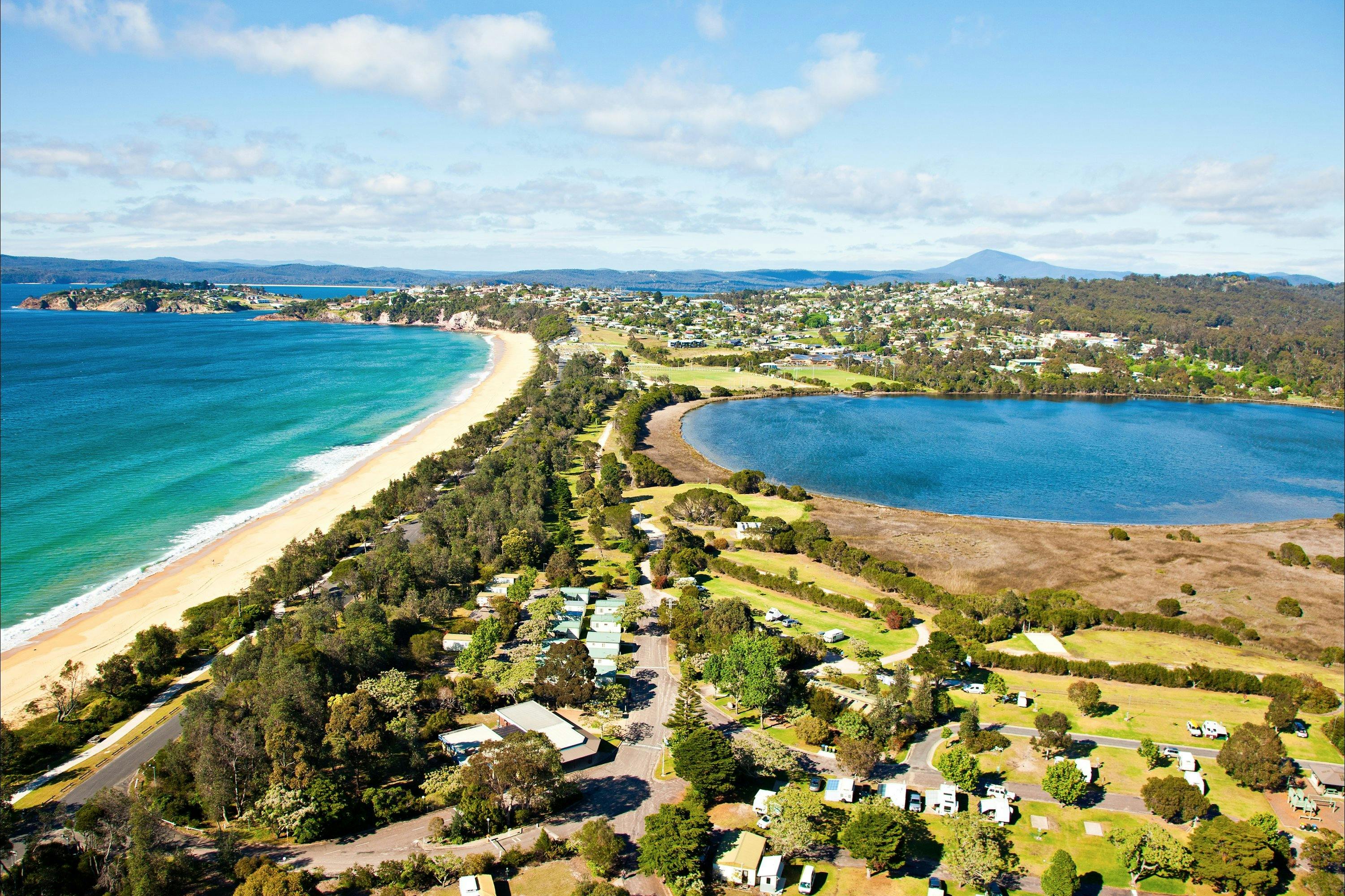 ASlings Beach Eden, looking south towards the town centre.