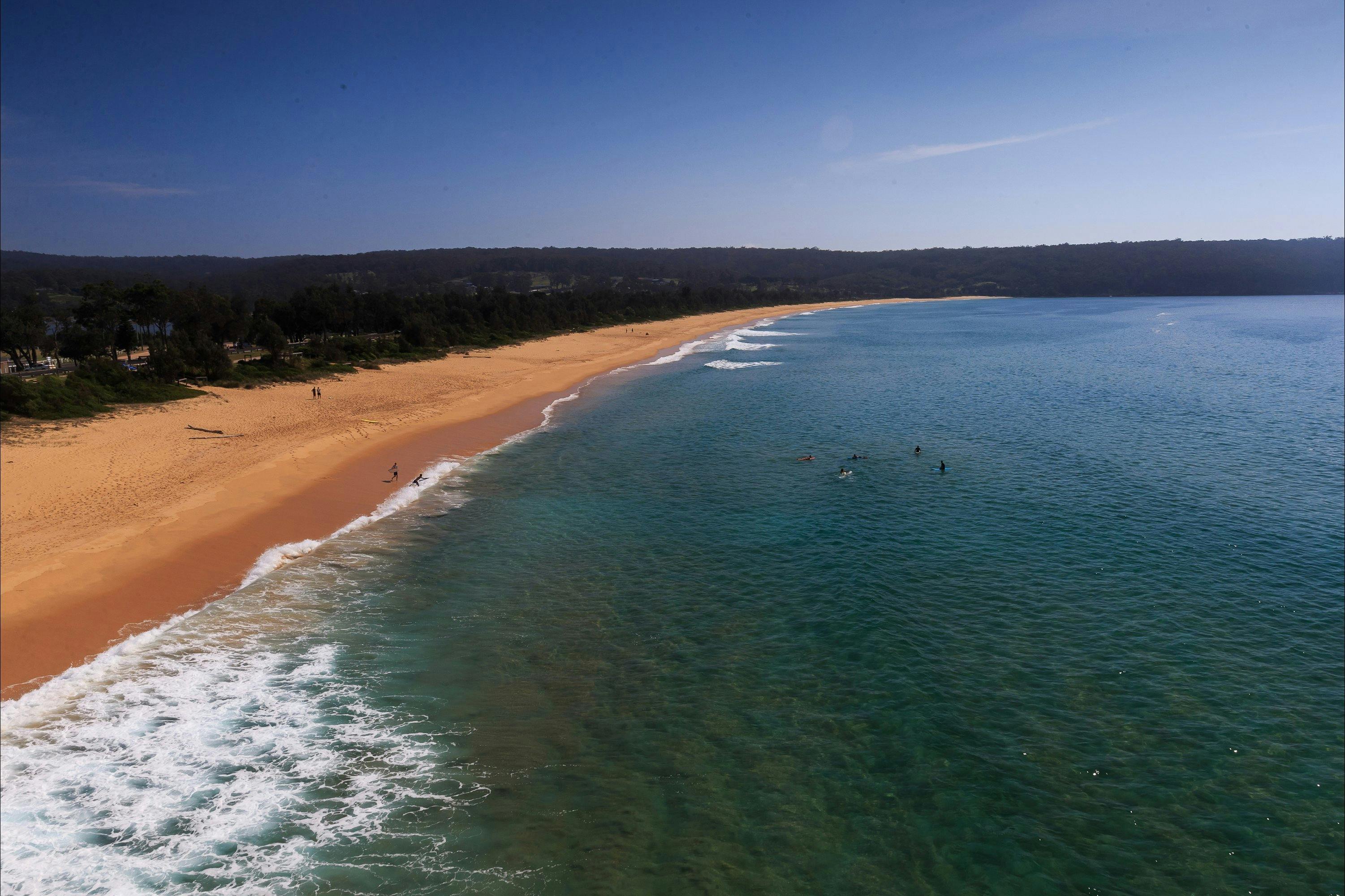 Aslings Beach, Eden, is patrolled in summer, has off-leash areas for pets & an accessible boardwalk.