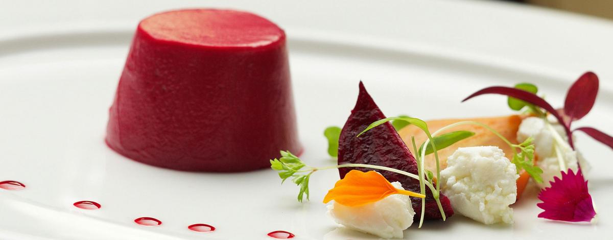 BEETROOT PANNACOTTA, GOATS CHEESE SALAD