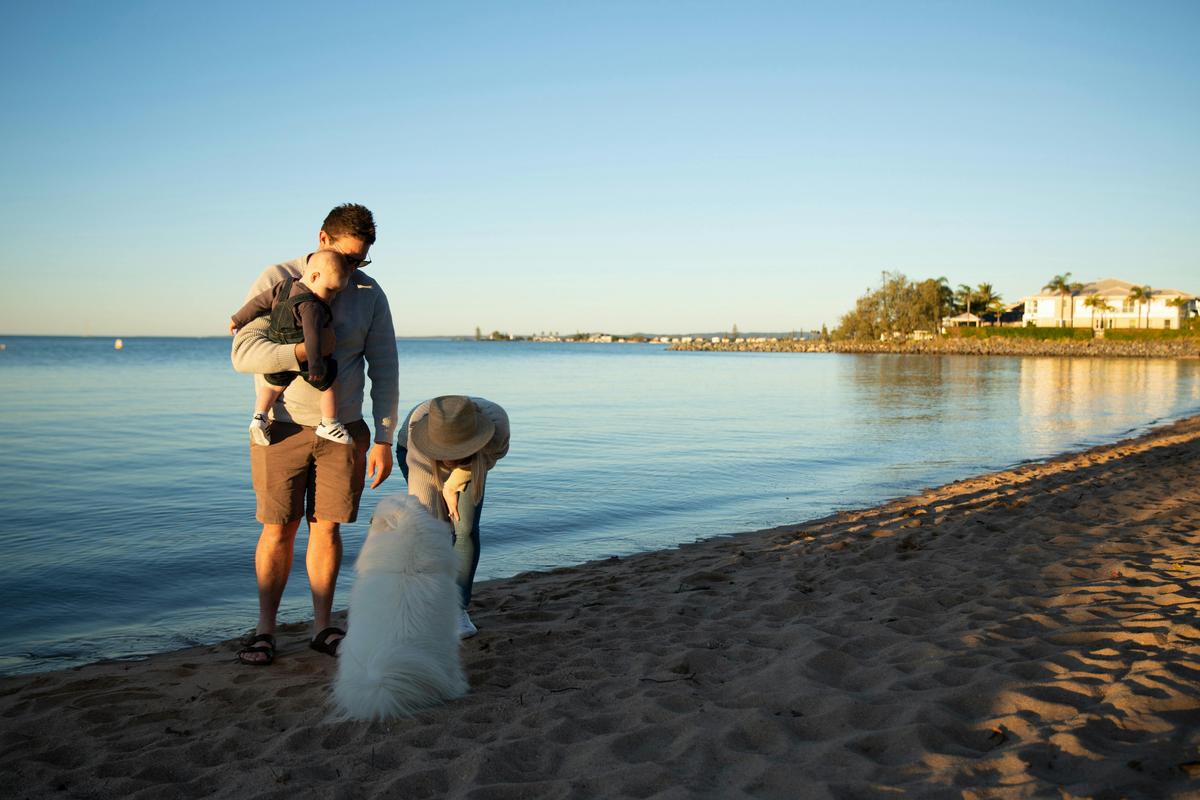 Family Fun at Raby Bay Foreshore Dog Off-Leash Area, Redlands Coast