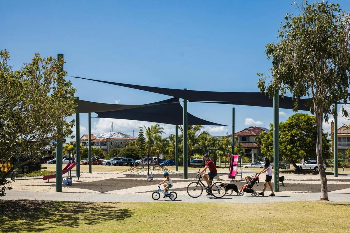 Family Bike Ride and stroll by the Playground at Raby Bay Foreshore, Redlands Coast
