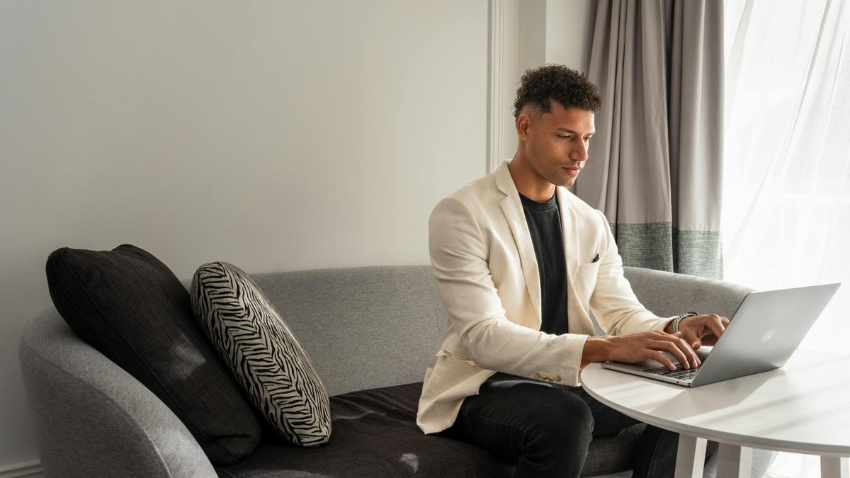 Man working from his room