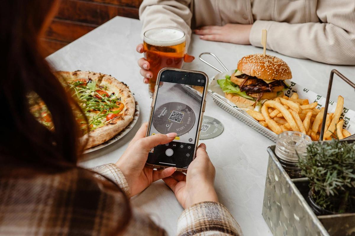 Order food via the table's QR code