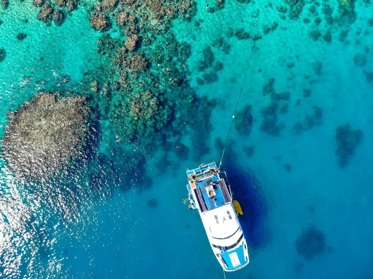 Reef Experience aerial view on the Great Barrier Reef