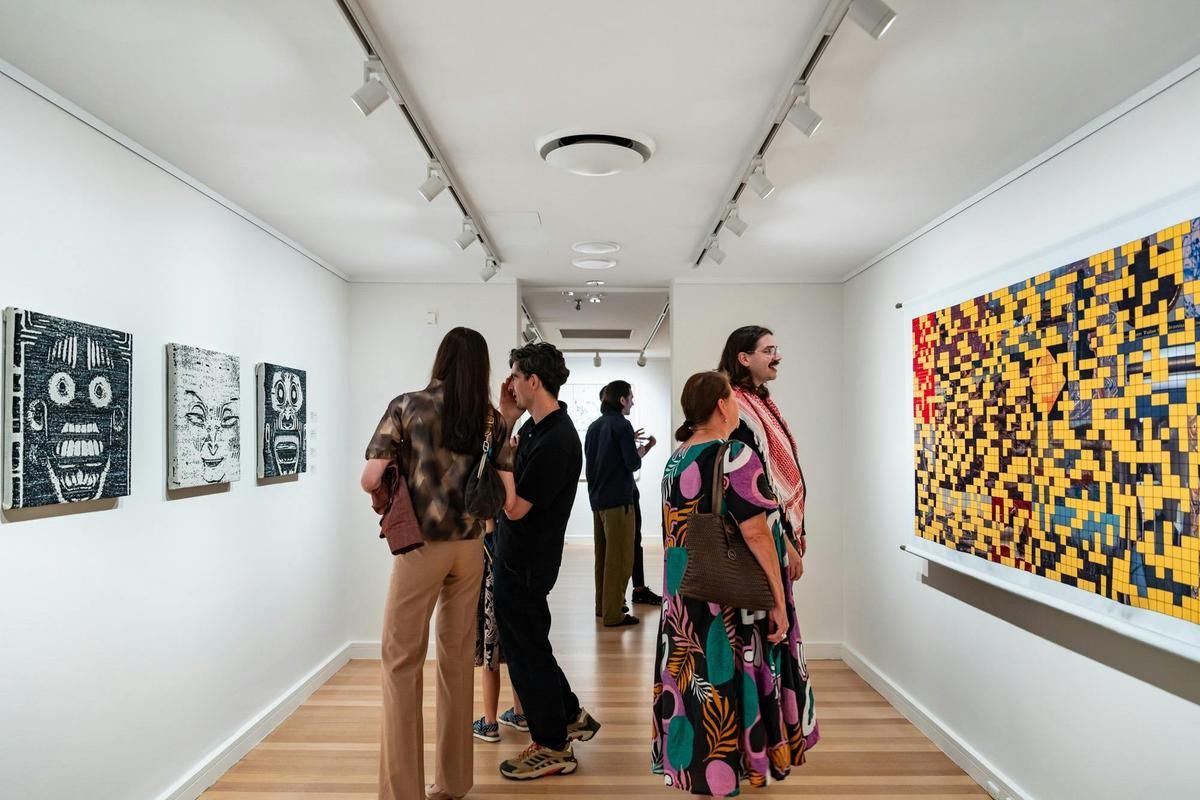 Enjoying an exhibition