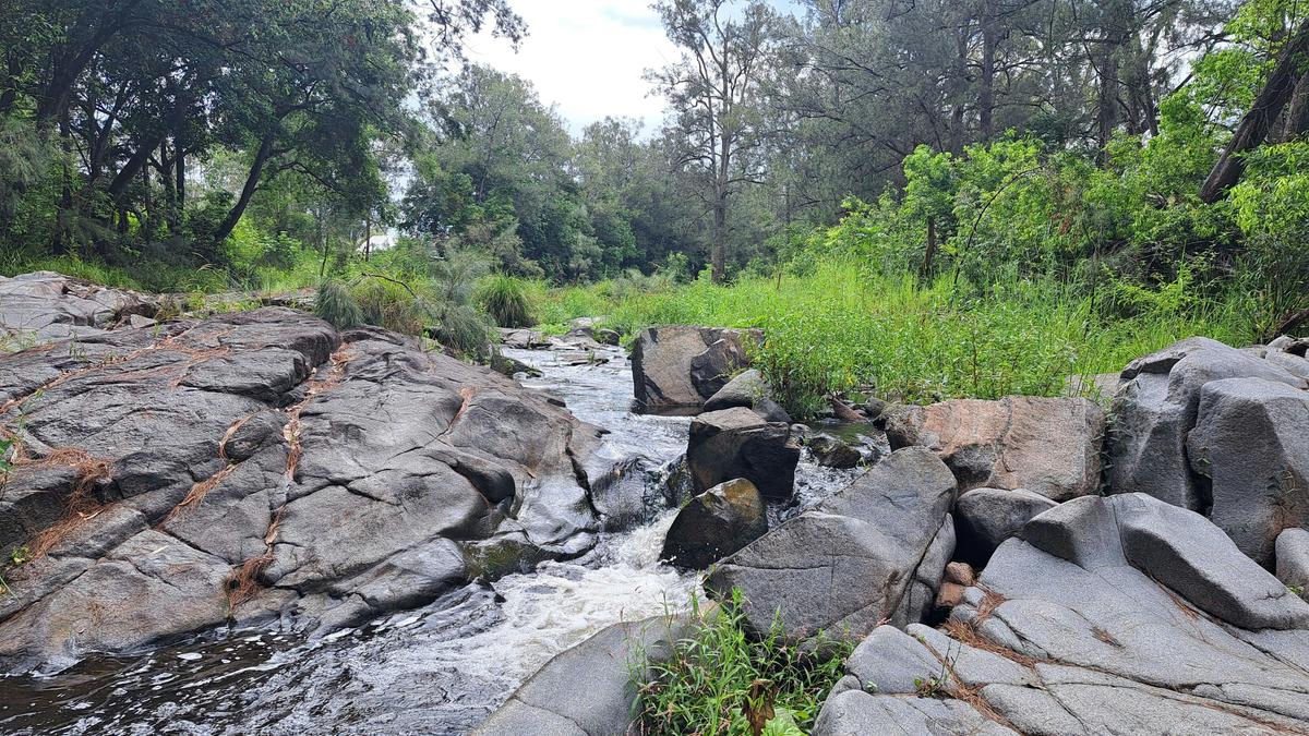 Rocks and flowing watet