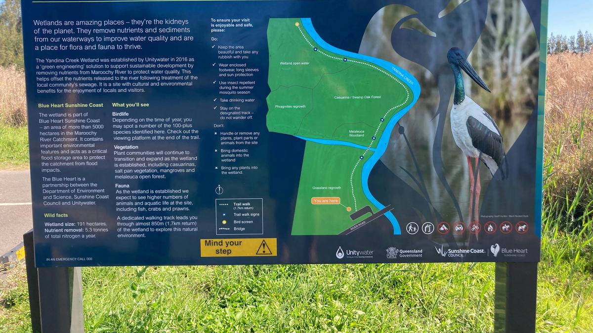 Walking distance to Yandina Creek Wetland