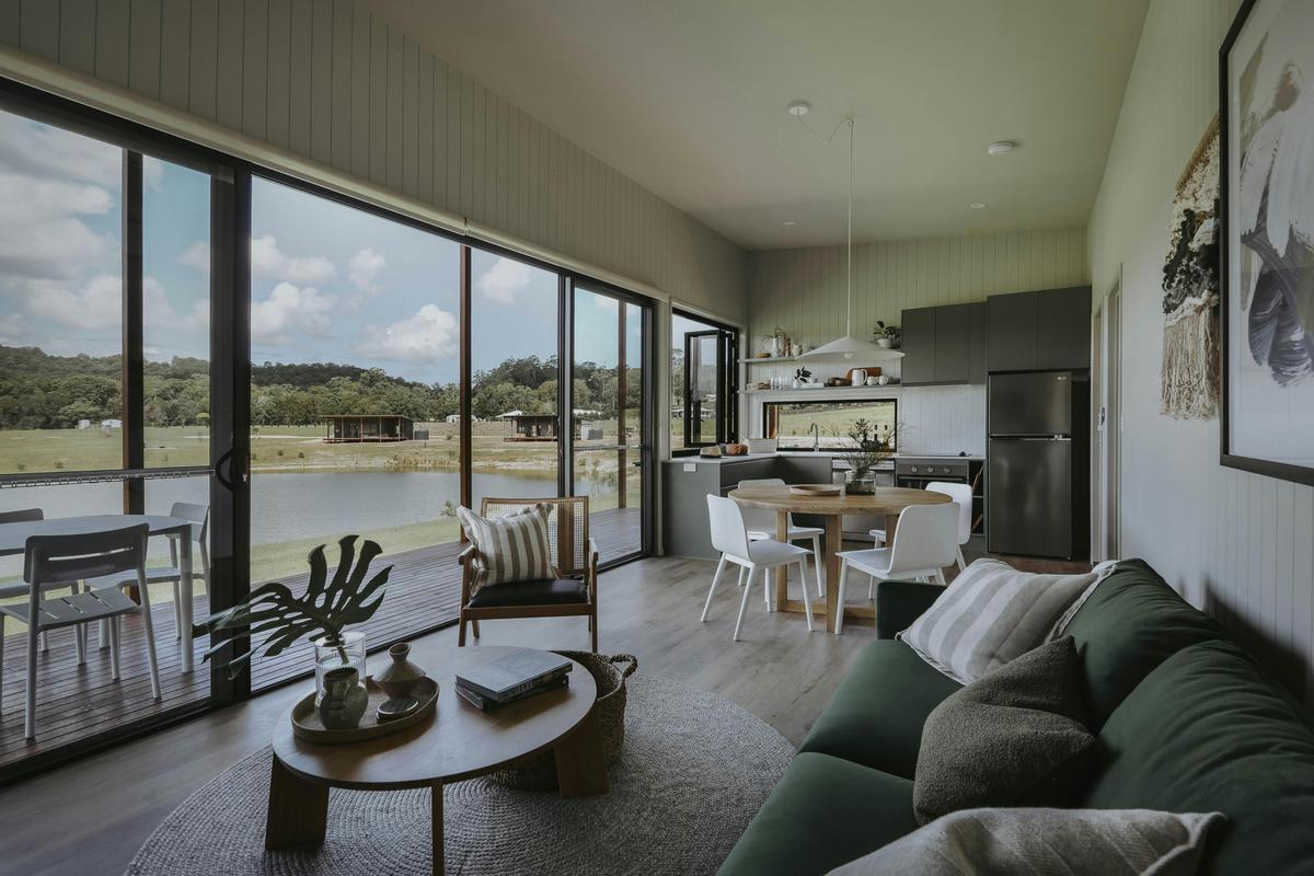 Quarters living and kitchen