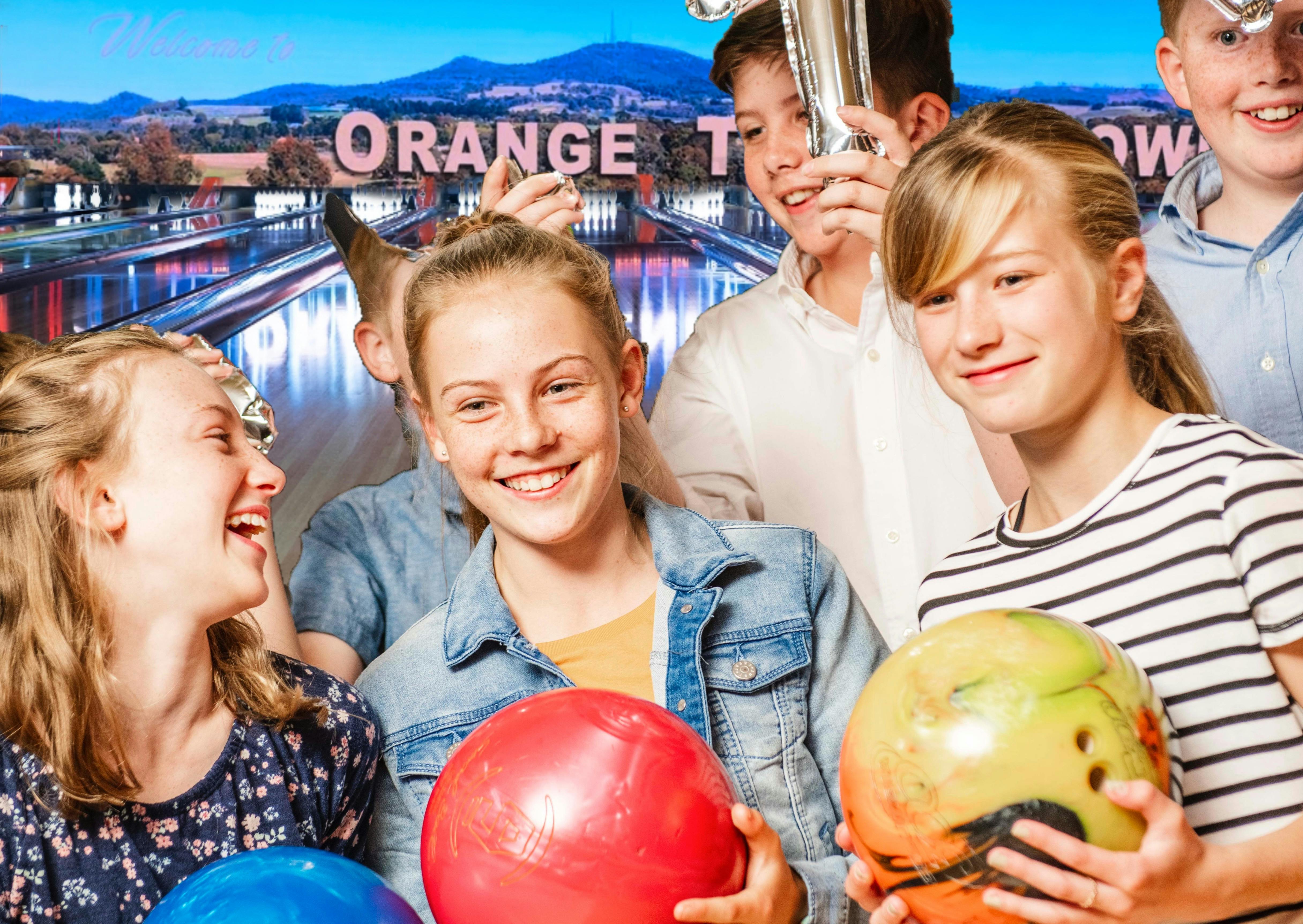 Party time with friends at the Orange Tenpin Bowl