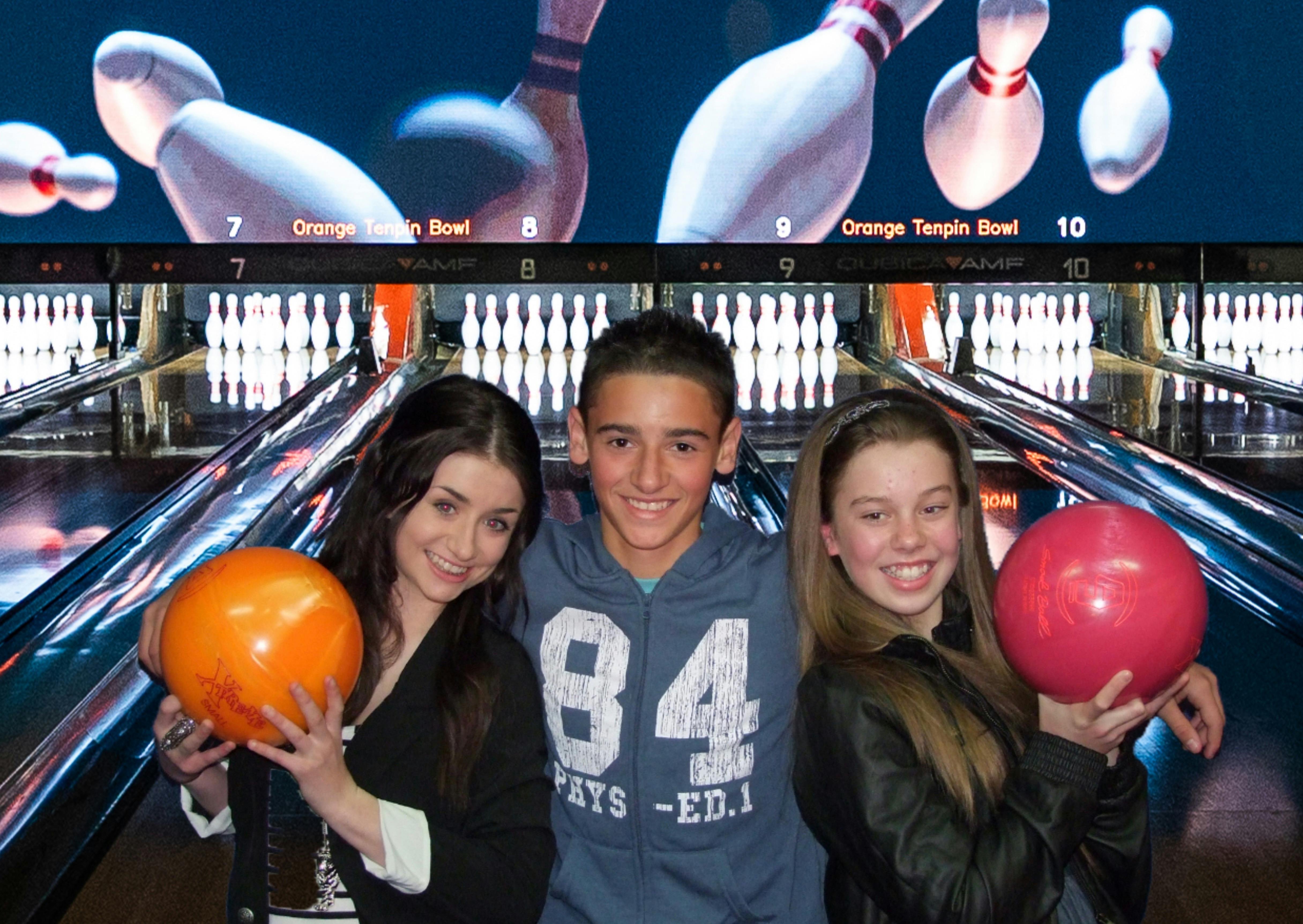 Teenagers love the fantastic new graphics and bowling at the Orange Tenpin Bowl