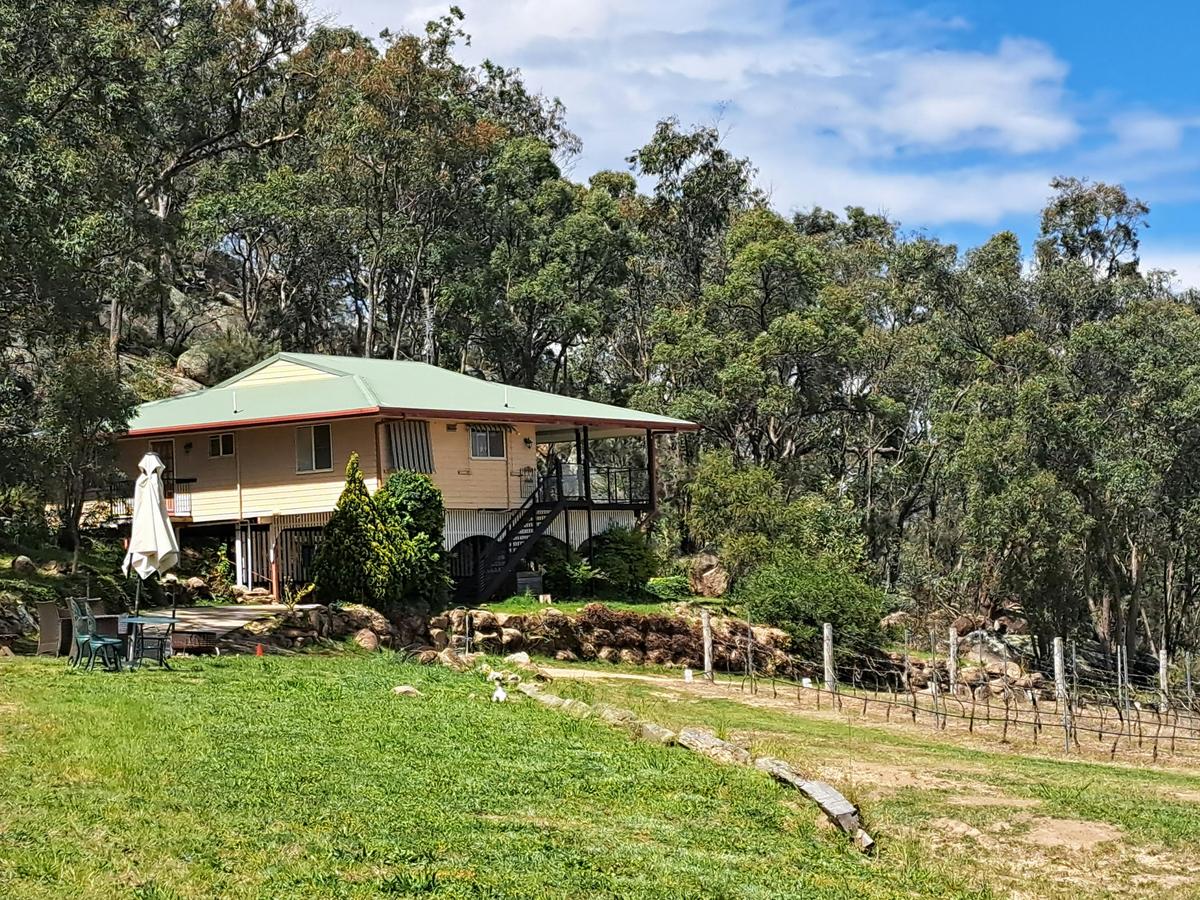 Shiraz Cottage overlooking the Estate Vineyard at Sancerre Estate on the Granite Belt in Queensland