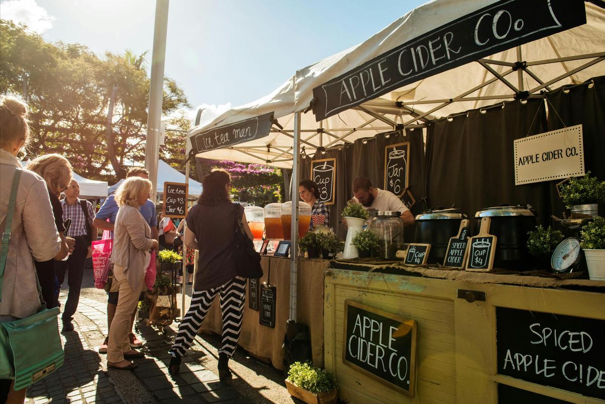 Stalls at The Collective Markets, South Bank