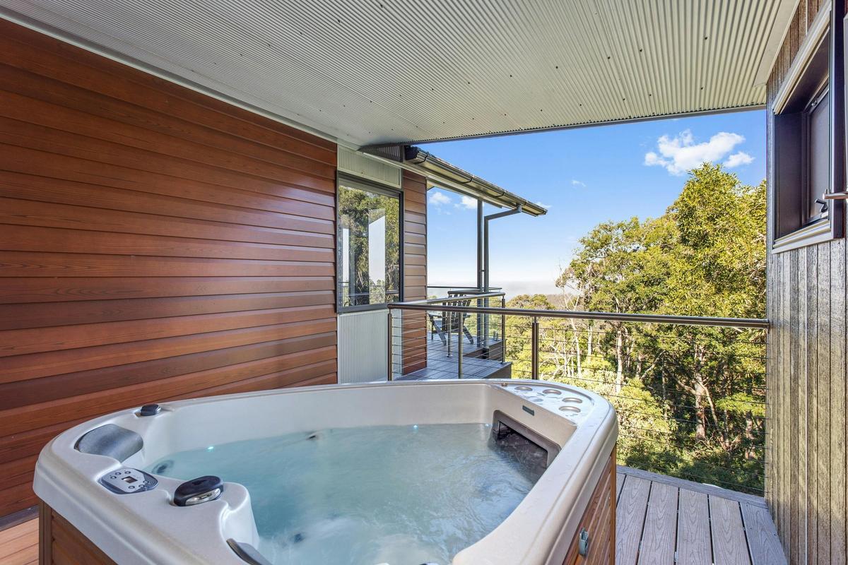 2 Person hot tub/spa on the private deck overlooking the forest