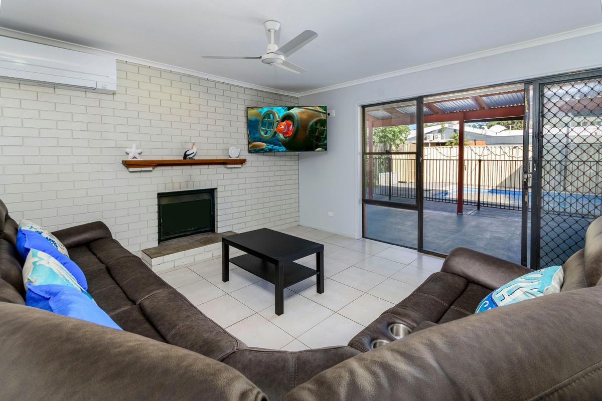 Lounge area overlooking pool
