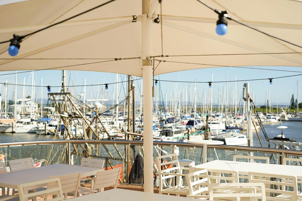 Upper Deck outside view over the Scarborough marina