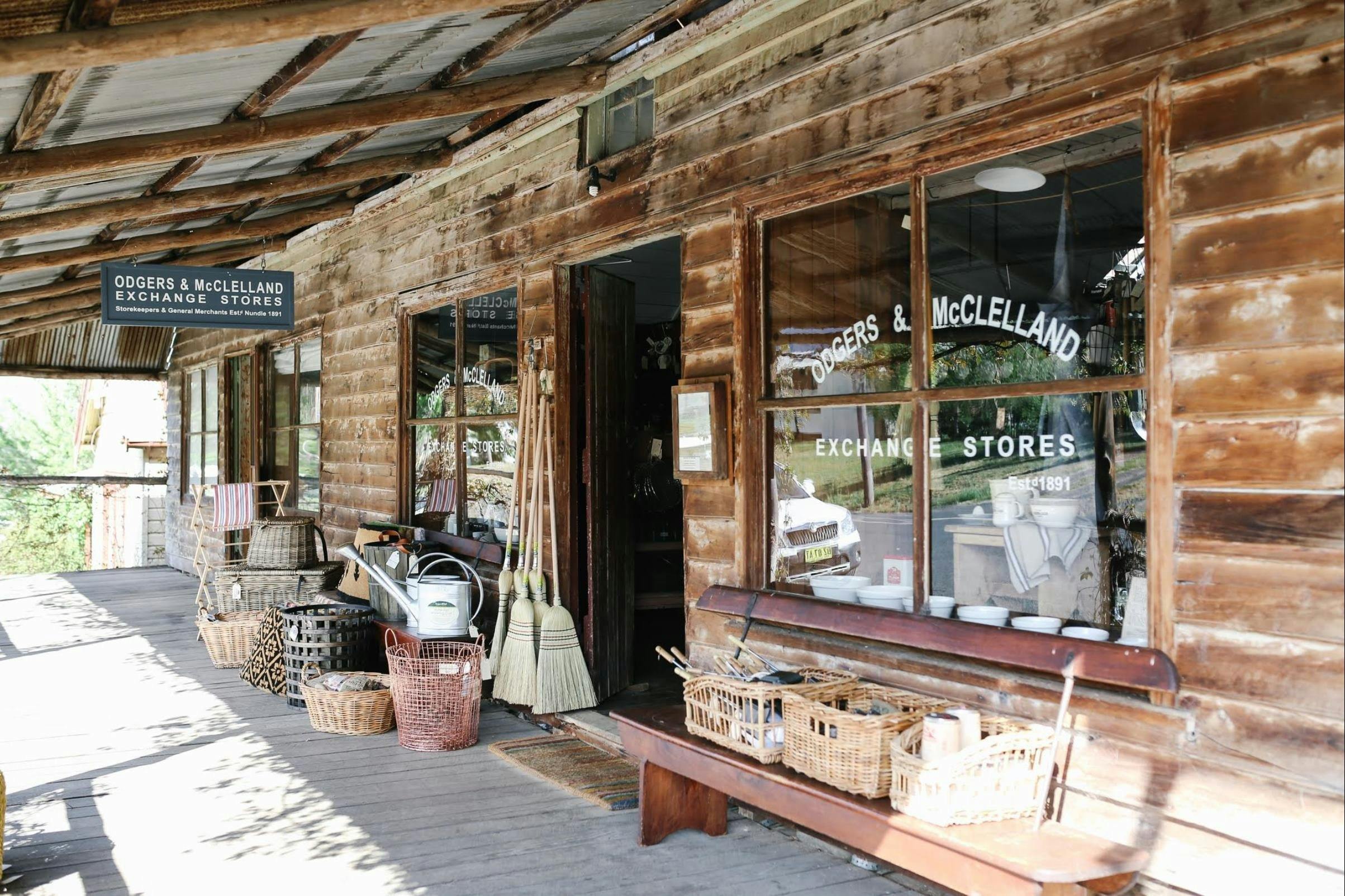 The timber facade of Odgers and McClelland Exchange Stores, Nundle.