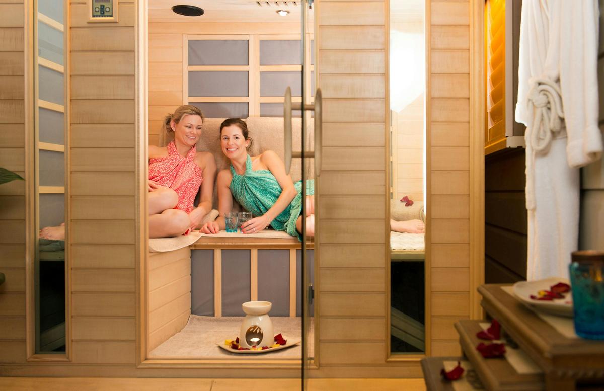 Infrared sauna facility for detox, relaxation and rejuvenation.
