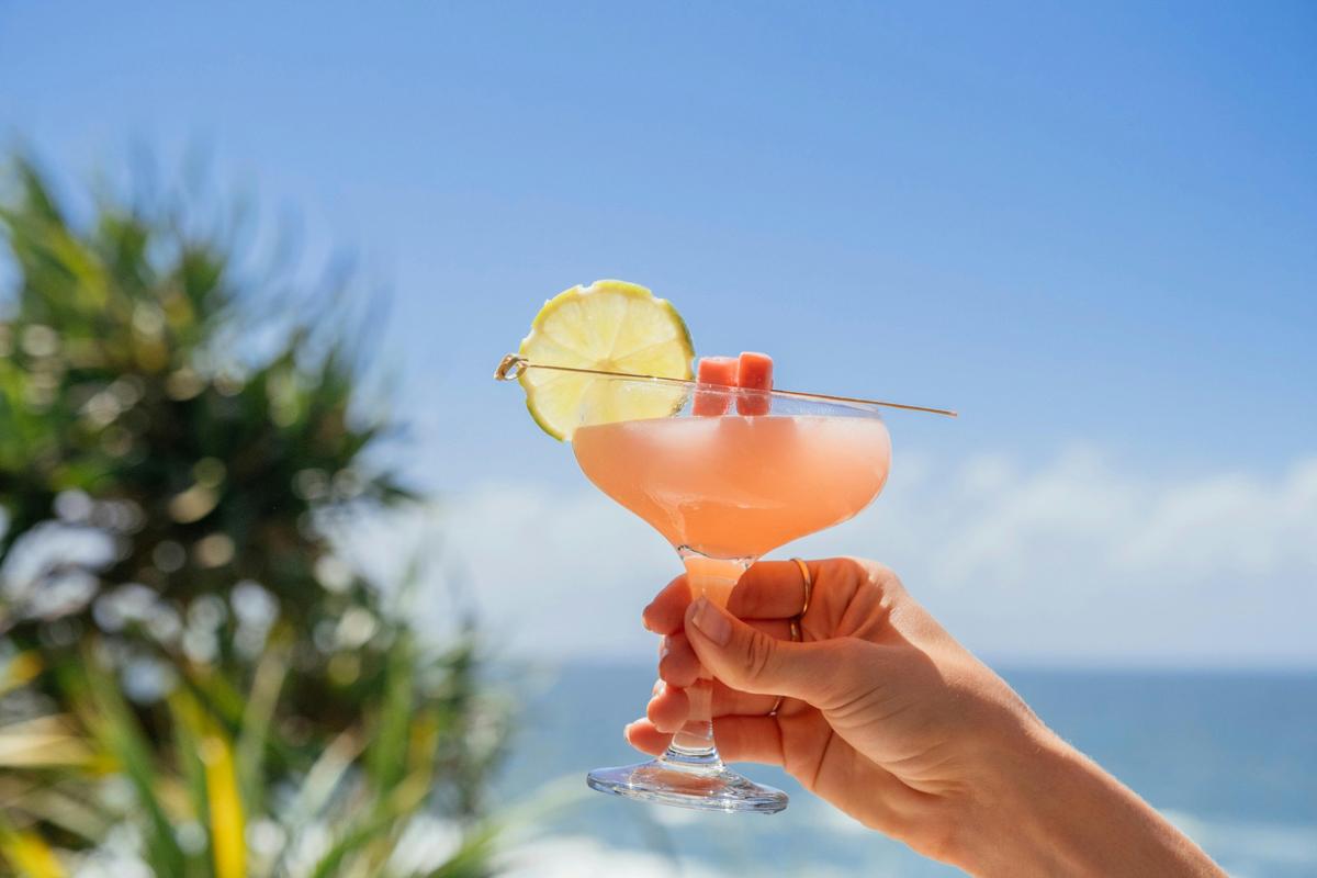 Enjoy sea views while sipping a refreshing cocktail