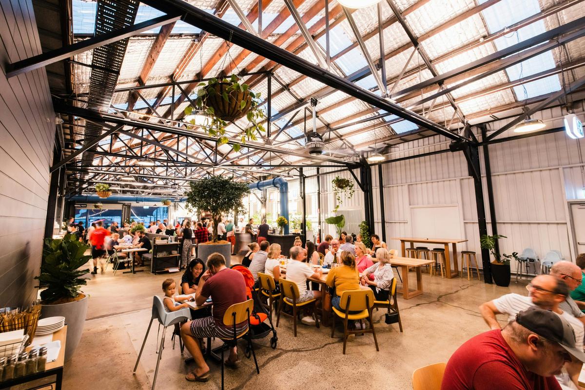 Slipstream Brewing indoor seated dining area