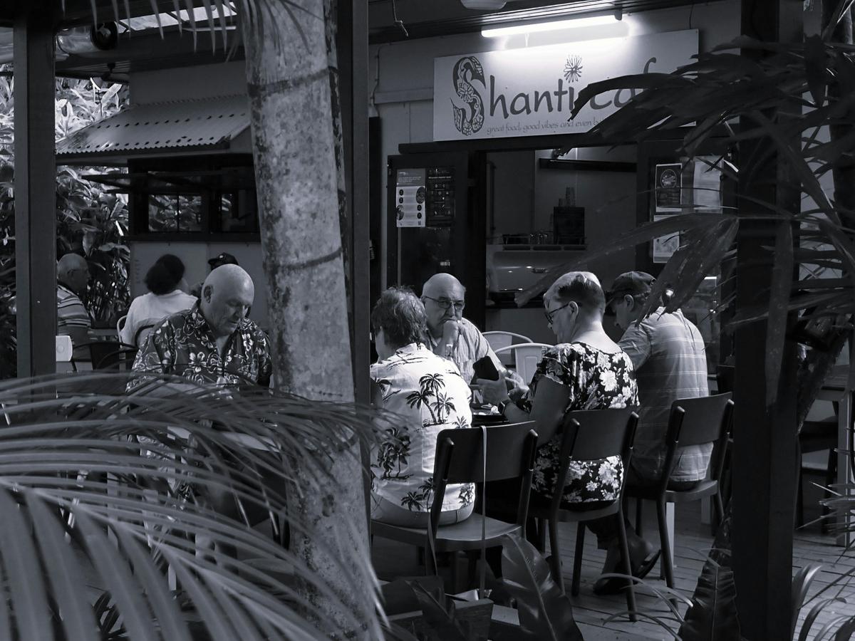 Dining on the back deck, Shanti Cafe, Mission Beach, Queensland
