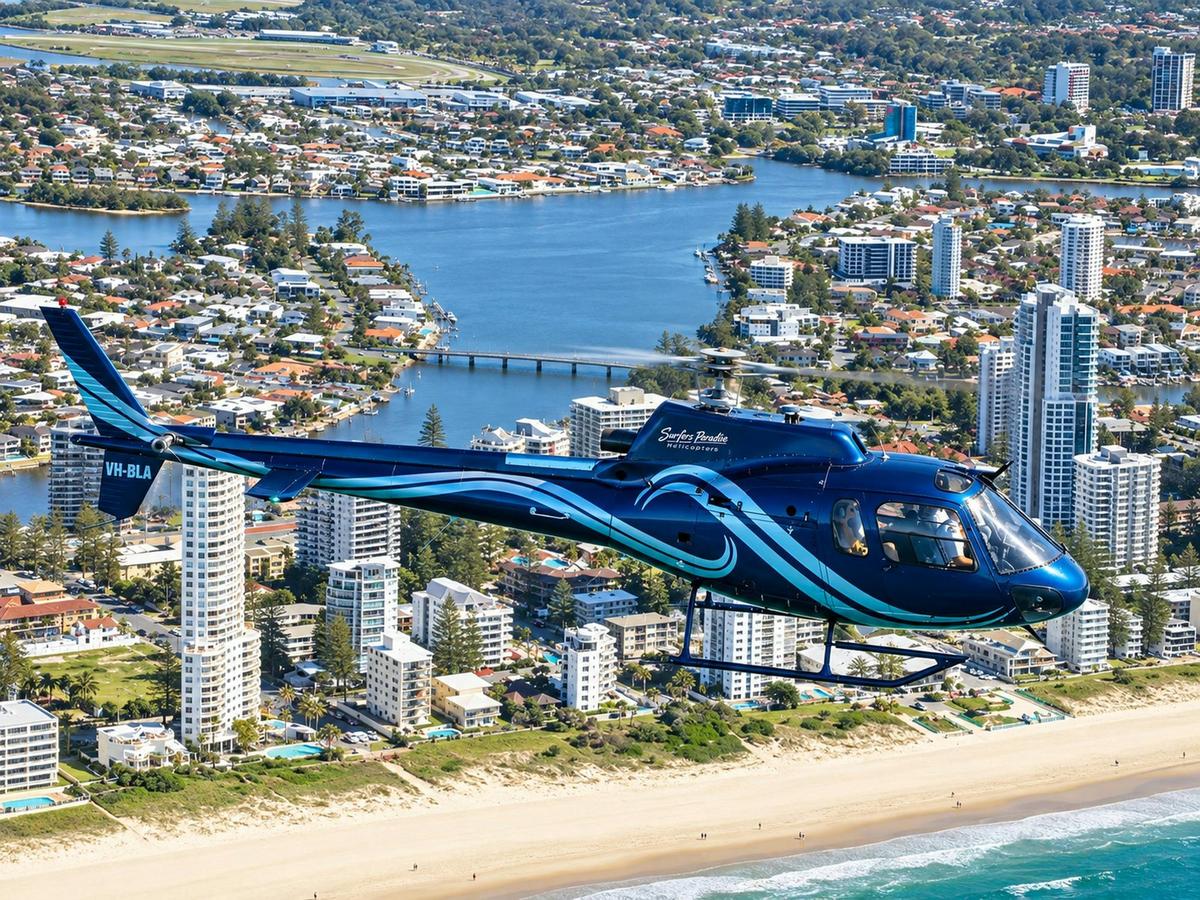 Surfers Paradise Helicopters over beach
