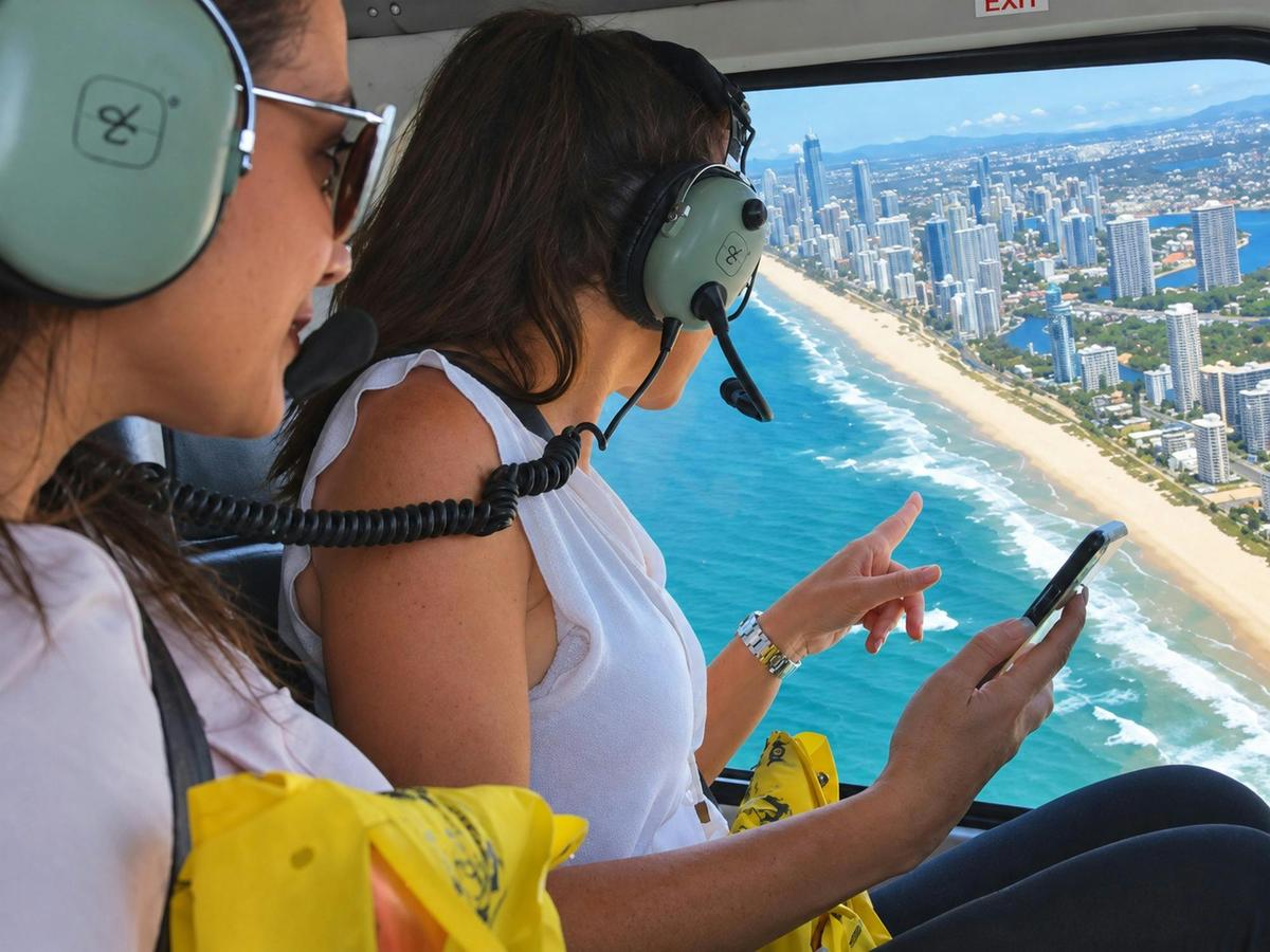 Guests view from helicopter over Gold Coast