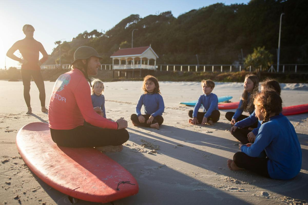 Kids Group Surfing Lesson - Salty Groms Holiday Surfing Program