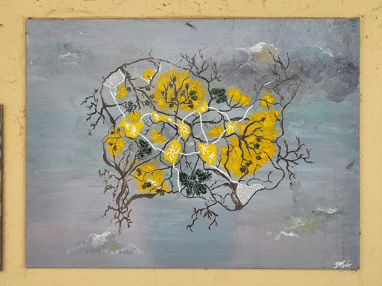Our Place Mural Wattle Tree art work