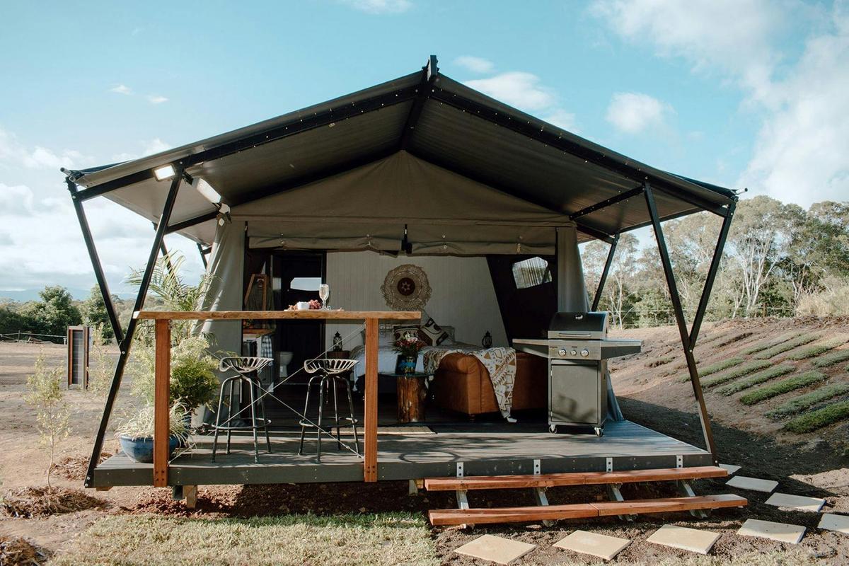 Unwind and relax in the unique, Luxury Glamping tent where beautiful nature surround you