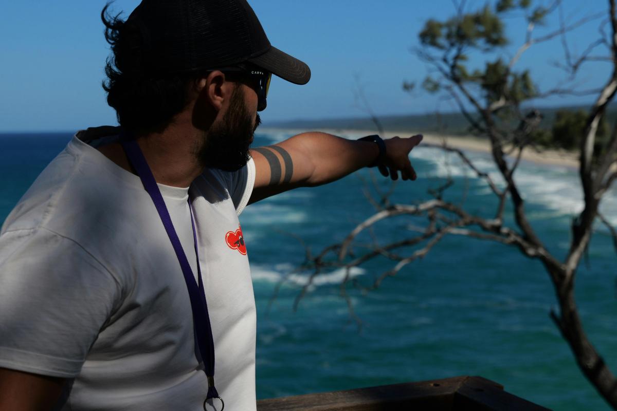 Stradbroke Island Tours guide sharing insights at Point Lookout – bringing the island’s nature and c