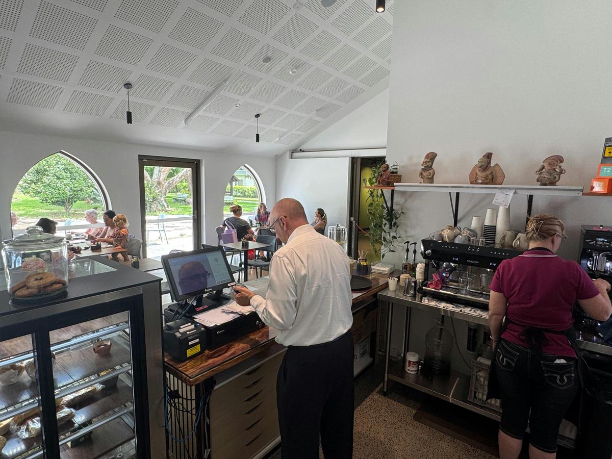 Enjoy a hot coffee and sweet treat at the Abbey Cafe