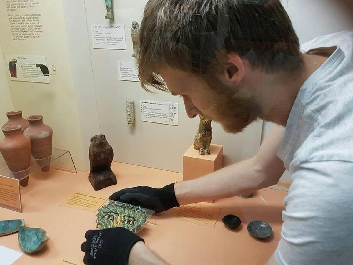 Setting up the Egyptian Display Case