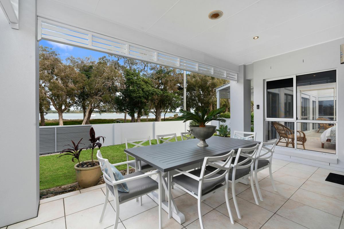 Patio overlooking Pumicestone Passage