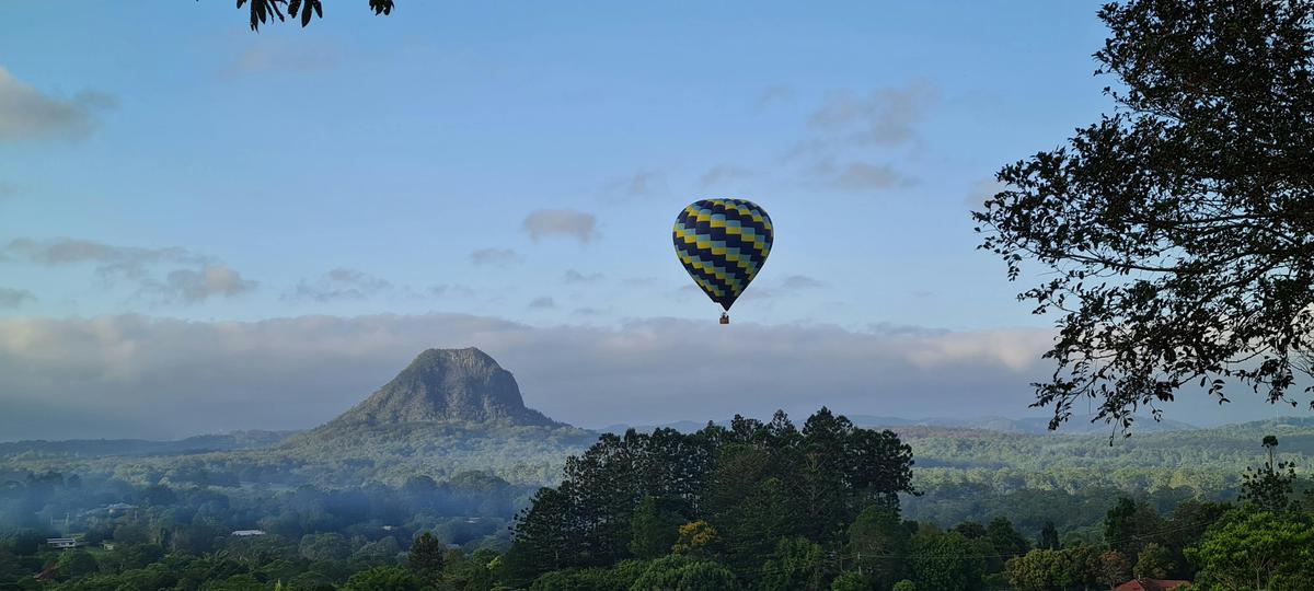 The stunning views of the Noosa hinterland from a hot air balloon.