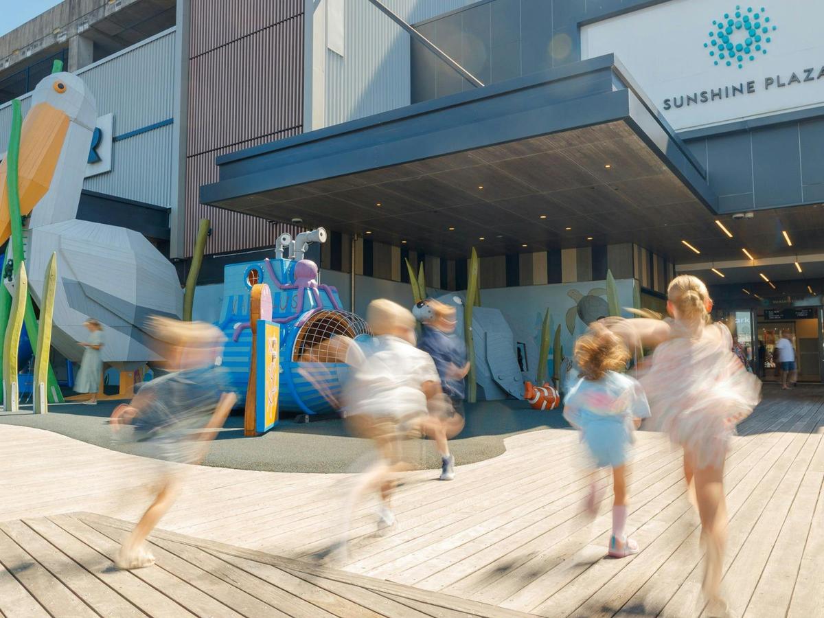 Entertain the kids at the outdoor playground