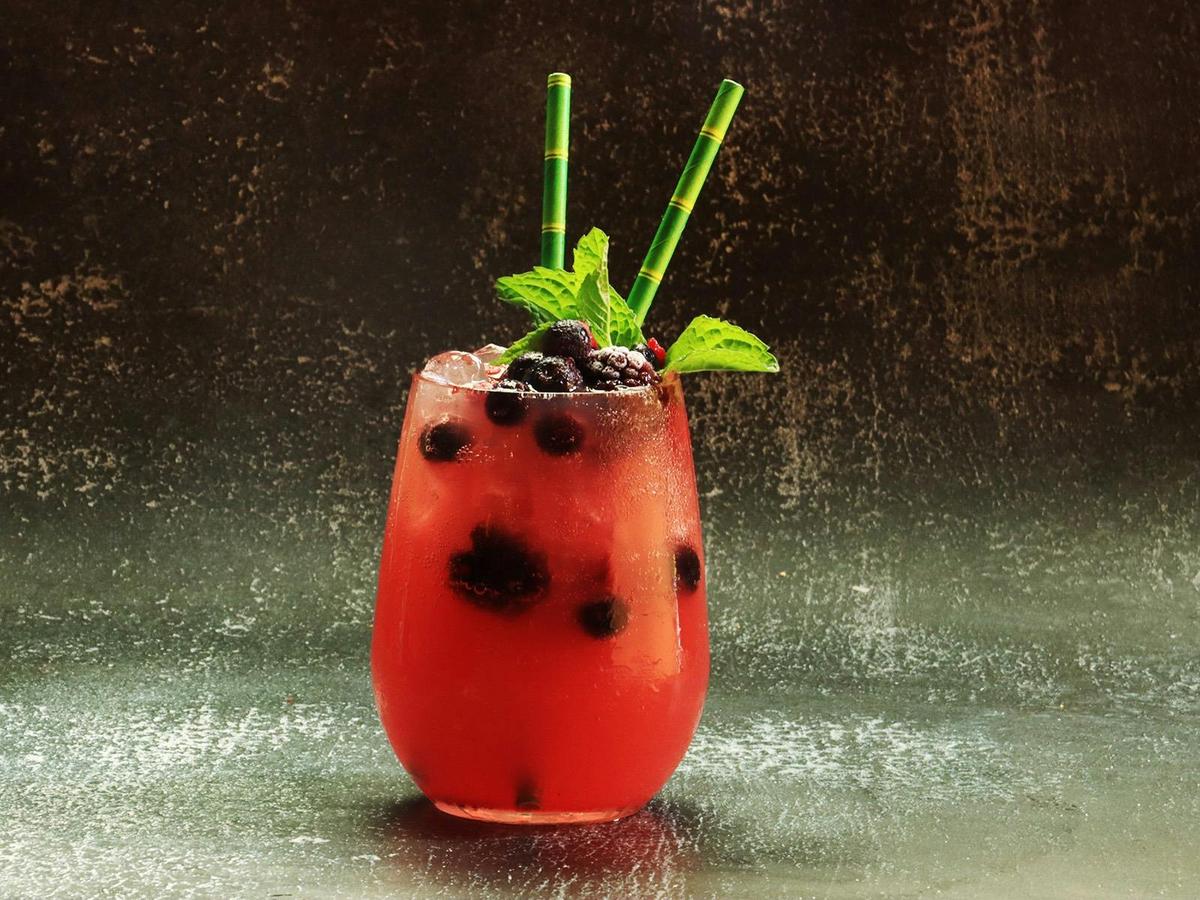 The Booze Bus - A Lychee and Berry Mule Vodka, Eumundi Ginger Beer, Lychee Syrup, Mixed Berry Puree