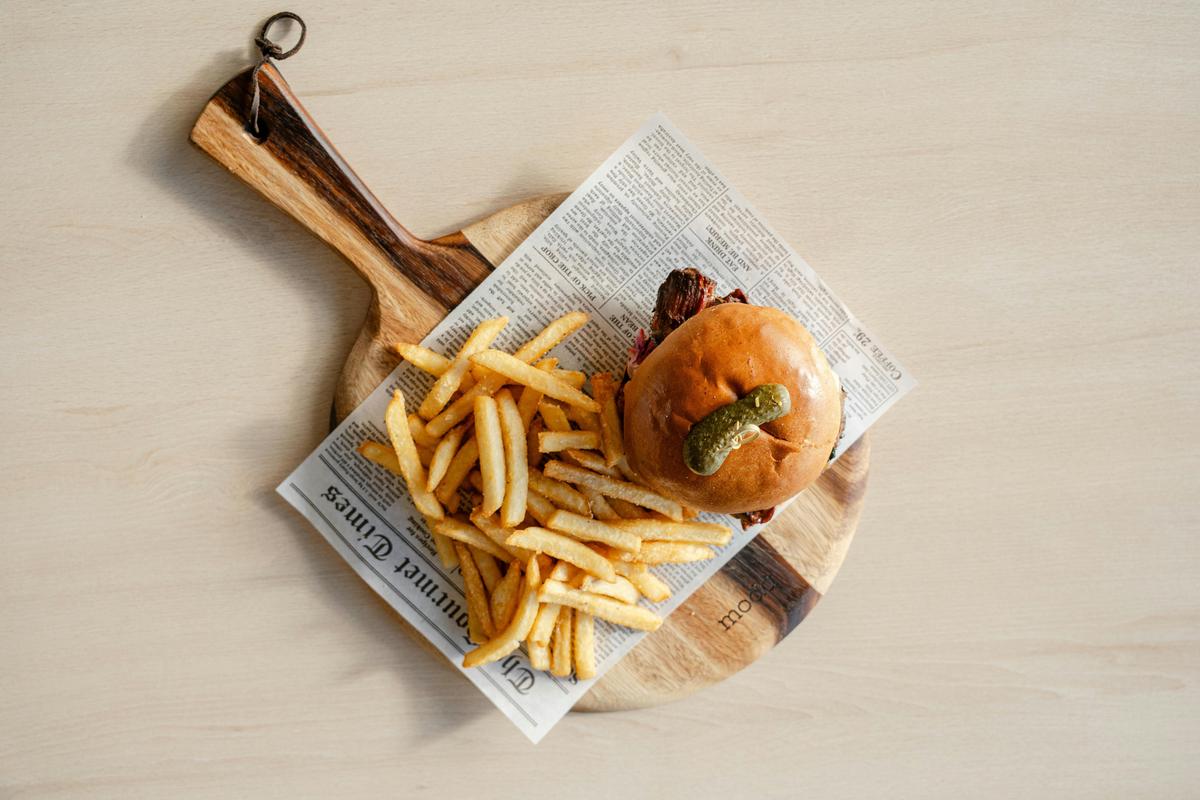 Burger and fries