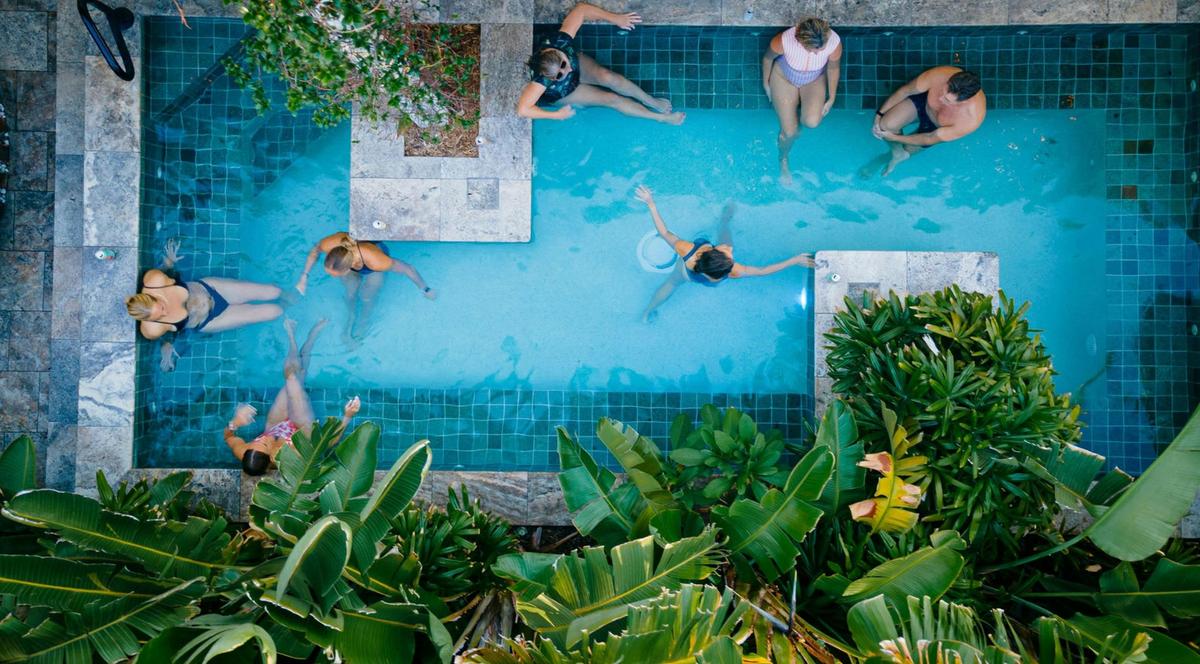 Birdeye view soak mermaid