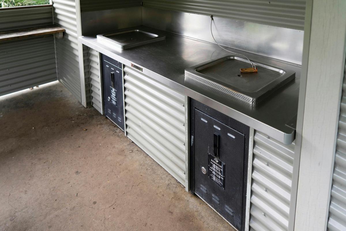 There are free BBQs in the cooking shelter.