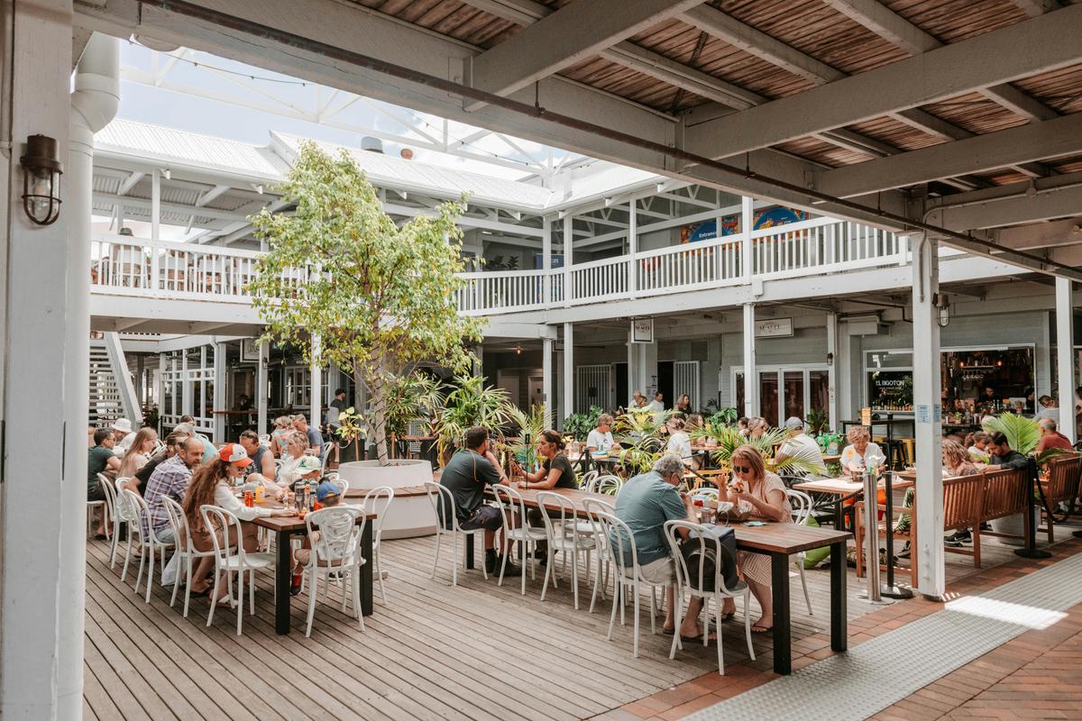 Grab a takeaway meal from one of our restaurants and sit in the courtyard.