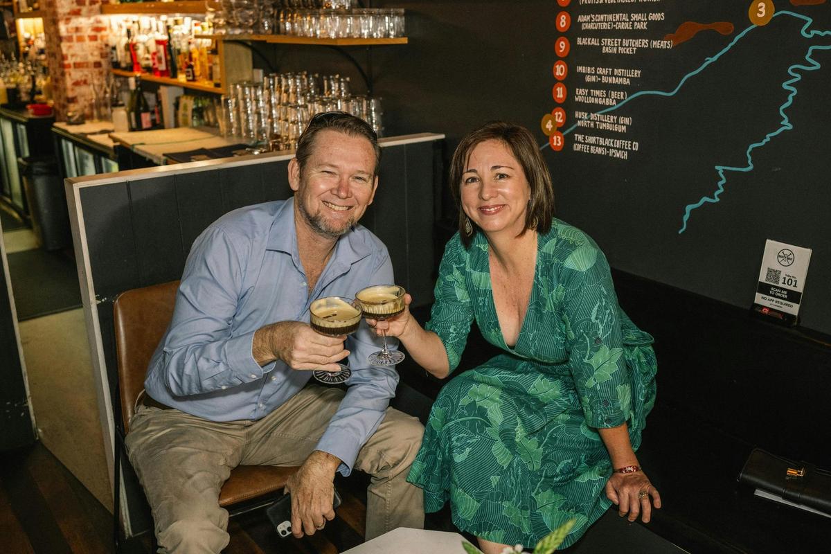 Couple enjoying cocktail