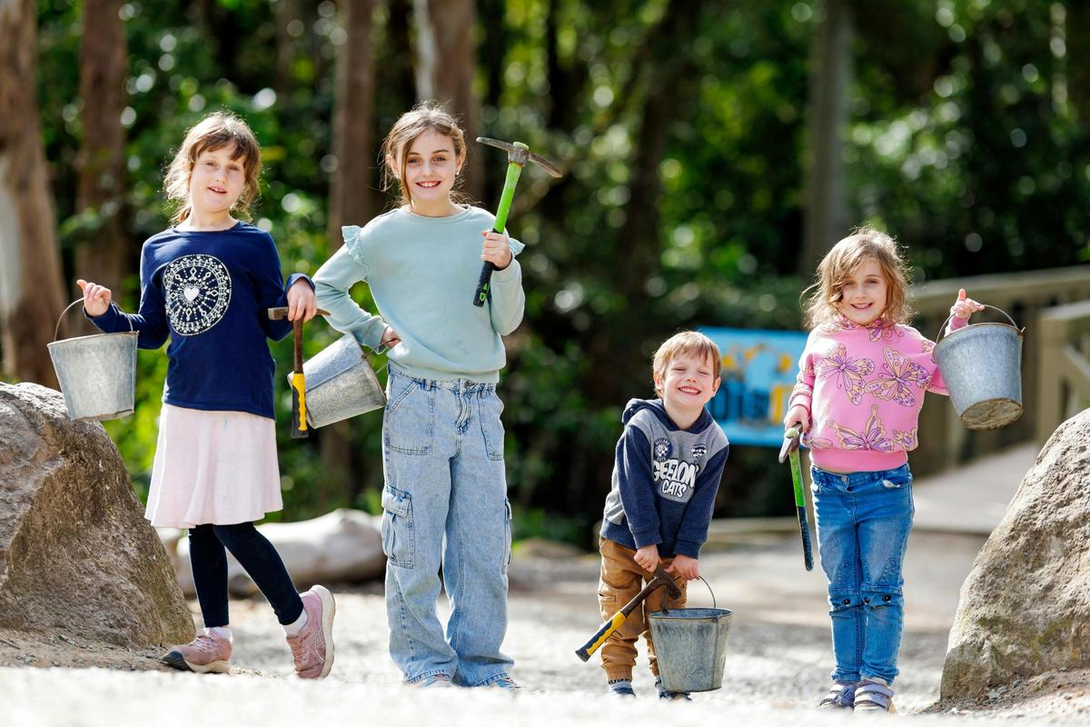 Sibling fossicking fun!