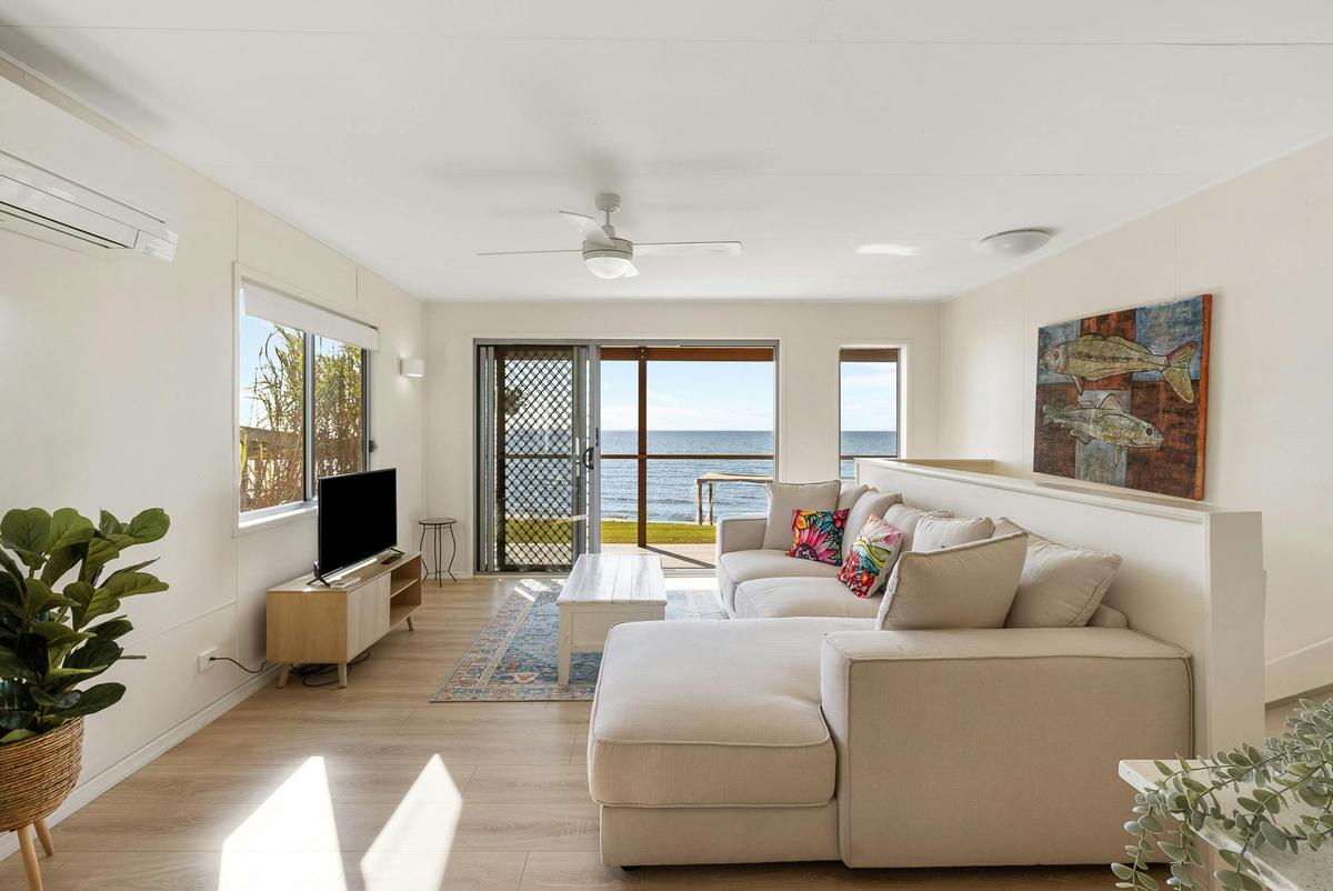 Lounge area with water views